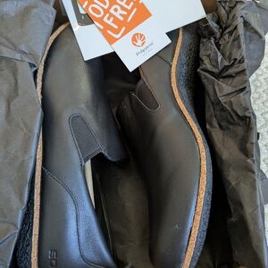 SOLE District Black Leather Loafers Men's 7.5 womens 9